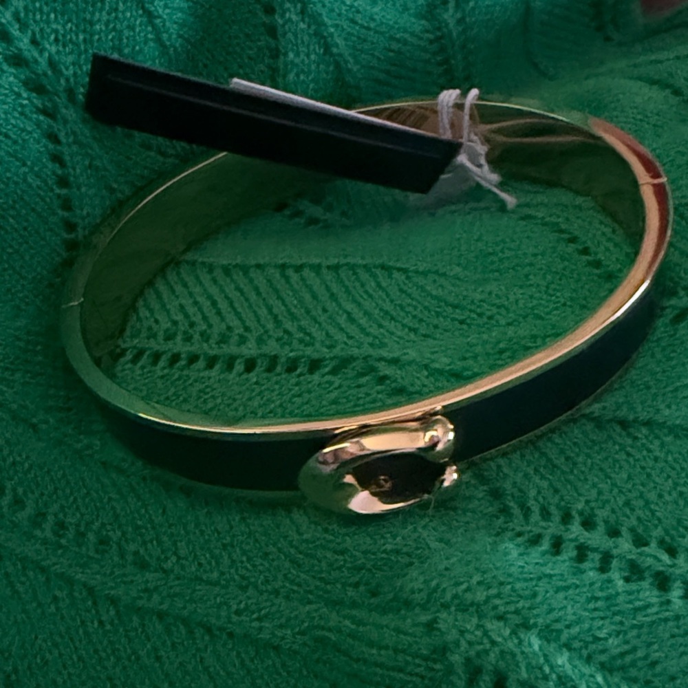 Elegant Coach Gold and Black Bangle Bracelet